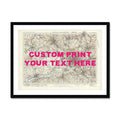 City map wall art featuring a personalised map print of Manchester with navy hand-drawn font - Framed wall art