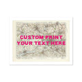Manchester city map print featuring a personalised map print of Manchester with pink font - Unframed wall art