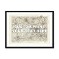 City map wall art featuring a personalised map print of Manchester with white font - framed wall art