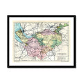 Map Print of Cheshire | Colourful Vintage Map of Cheshire Print - Framed Wall Art
