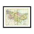 Map Print of Kent | A colourful Vintage Map of Kent Print - Framed Wall Art