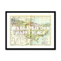 Margate is our Happy Place (Kent Map) Vintage Map Art - Framed - Beach House Art