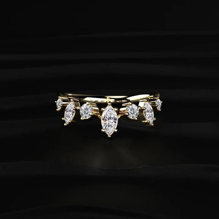 Marquise & Round Cut Stackable Bands For Women | Earthly Jewels