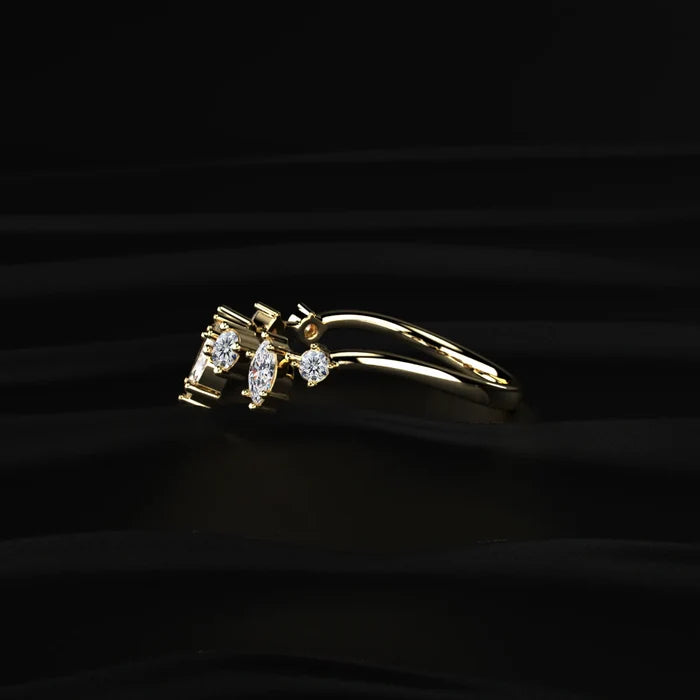 Marquise & Round Cut Stackable Bands For Women | Earthly Jewels