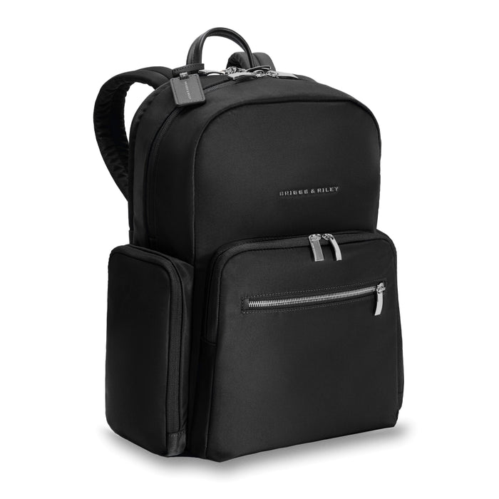 Briggs & Riley Rhapsody medium backpack in black, showcasing spacious compartments and sleek design.