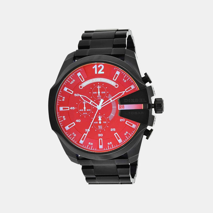 Mega Chief Men Quartz Red Dial Chronograph Stainless Steel Watch DZ4318