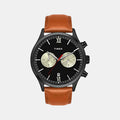 Men Quartz Black Dial Chronograph Leather Watch TWEG19808