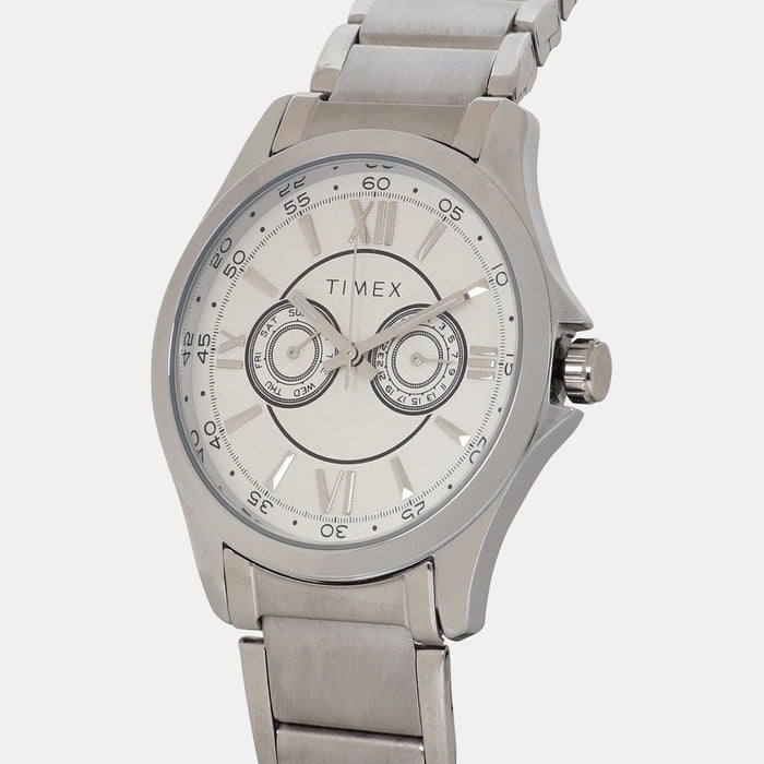 Timex Men Round Silver watch
