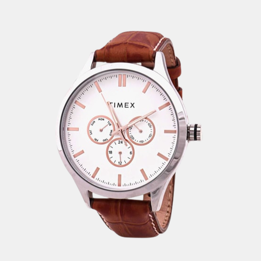 Timex Round White Chronograph watch