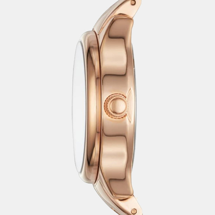Modern Women Quartz Rose Gold Dial Analog Stainless Steel Watch BQ1571