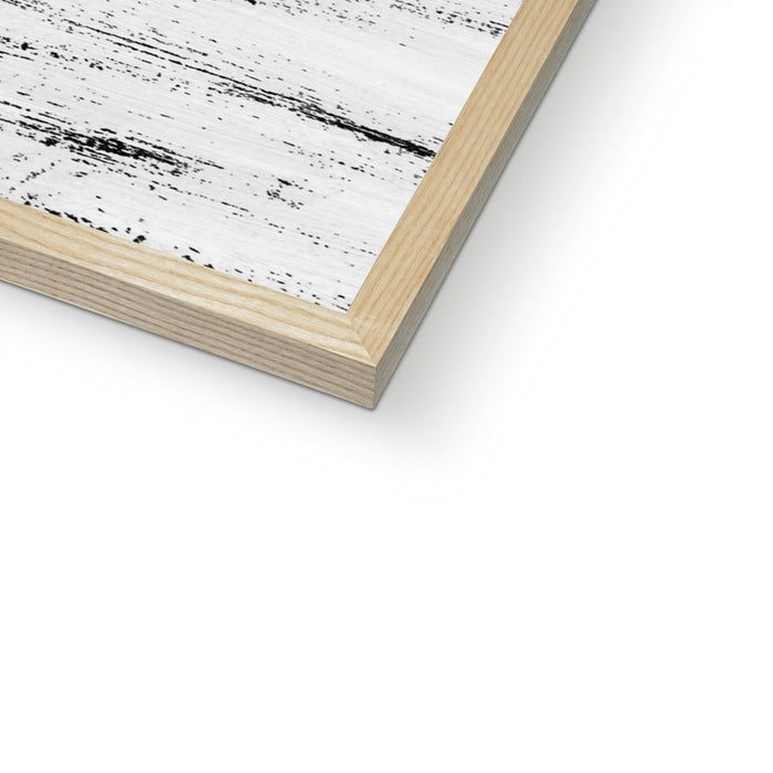 Monochrome Coast | Black & White Beach Painting - Framed