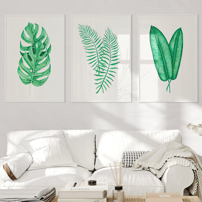 Monstera Leaf Artwork No 2 | Green Botanical  Wall Art - Framed