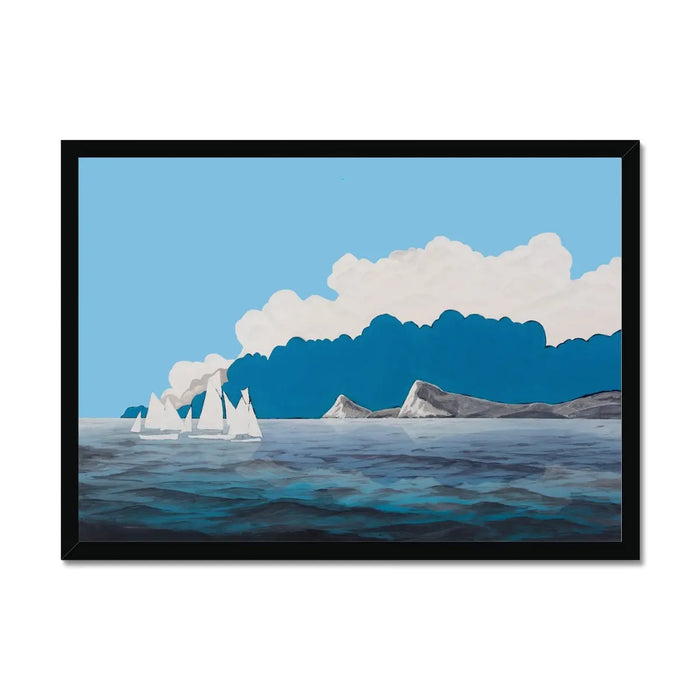 Seascape Art Print (Morning Sail) - Framed