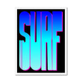Neon Blue Surf: Word Art - Framed - Beach House Art