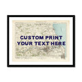 Newcastle Personalised Map Print | Custom Map of Newcastle | Navy Hand Drawn Font - Framed Wall Art