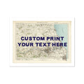 Newcastle Personalised Map Print | Custom Map of Newcastle | Navy Hand Drawn Font - Unframed Wall Art