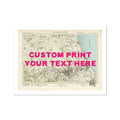 Newcastle Personalised Map Print | Custom Map of Newcastle | Pink Hand Drawn Font - Unframed Wall Art