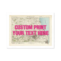 Newcastle Personalised Map Print | Custom Map of Newcastle | Pink Vintage Font - Unframed Wall Art