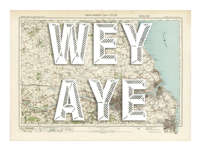 Newcastle Personalised Map Print | Custom Map of Newcastle | White Vintage Font - Framed Wall Art