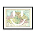 Norfolk Makes Me Happy White (Norfolk Map) Vintage Map Art - Framed - Beach House Art