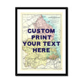 Northumberland Personalised Map Print | Map of Northumberland | Navy Hand Drawn Font - Framed Wall Art