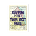 Northumberland Personalised Map Print | Map of Northumberland | Navy Vintage Font - Unframed Wall Art