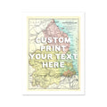 Northumberland Personalised Map Print | Custom Map of Northumberland | White Hand Drawn Font - Unframed Wall Art