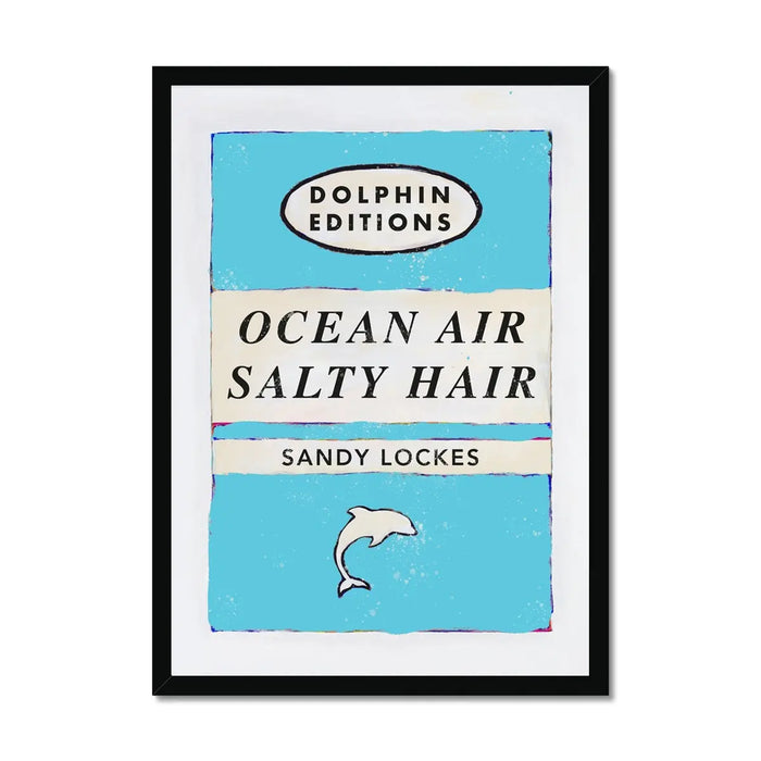 Vintage book cover art print of Ocean Air in light blue. This print comes with a frame for your convenience.
