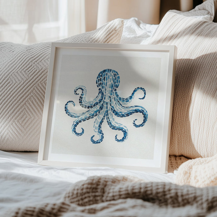 Framed painting of octopus n bedrom