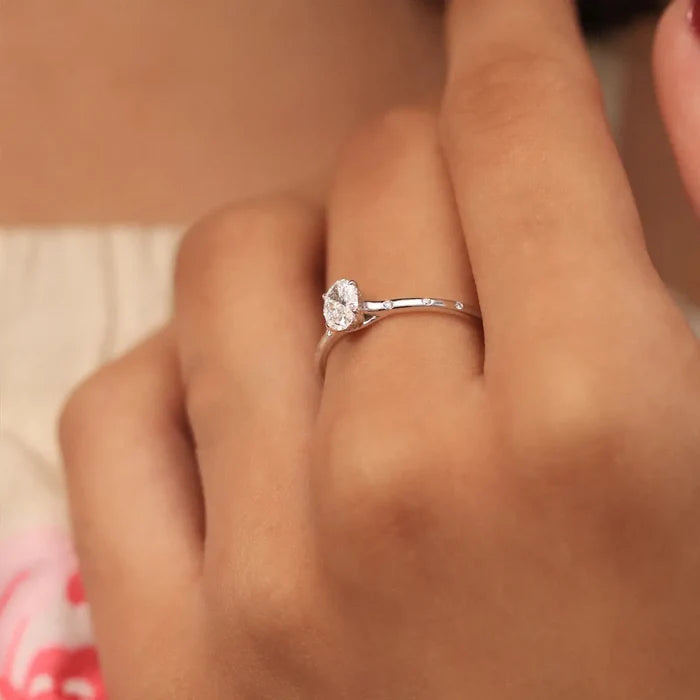 Oval Cut Diamond Ring | Earthly Jewels | Model image
