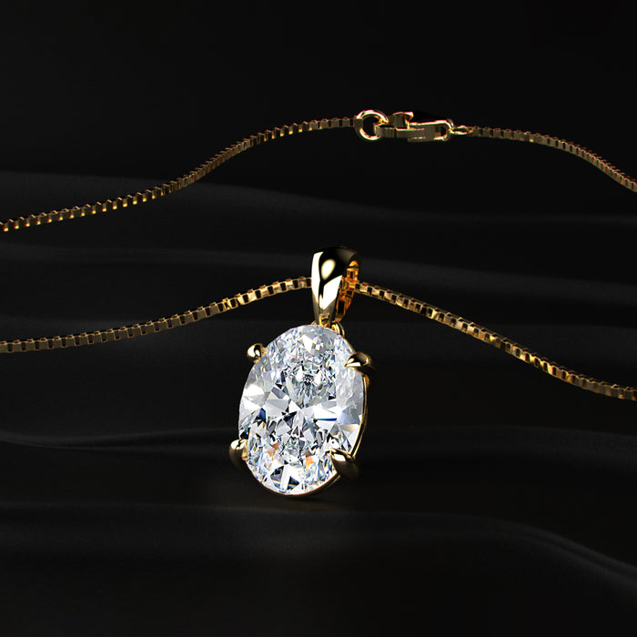 Oval Shape Solitaire Pendant | Earthly Jewels #diamond-shape_oval