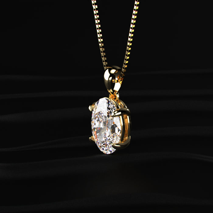 Oval Shape Solitaire Pendant | Earthly Jewels #diamond-shape_oval