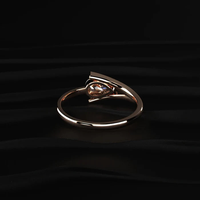 Pear Cut Diamond V Prong Ring | Earthly Jewels
