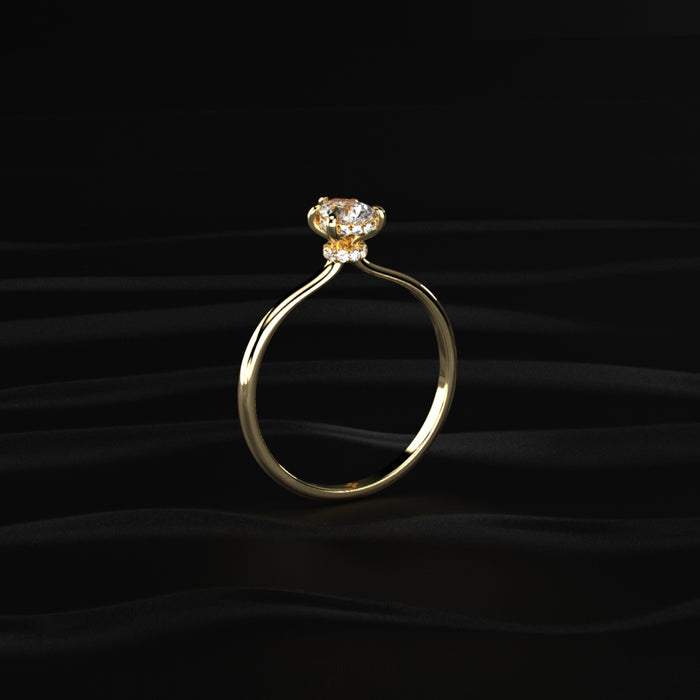 Pear Ring With Hidden Halo | Earthly Jewels