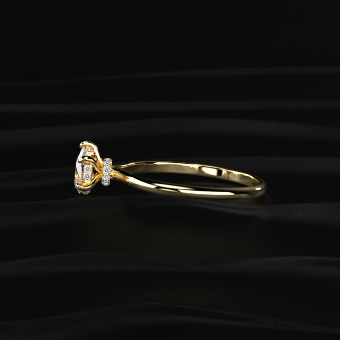 Pear Ring With Hidden Halo | Earthly Jewels