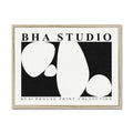 Black & White Abstract Wall Art - Pebble Stack No 5 - Framed - Beach House Art