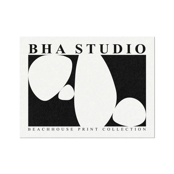 Black & White Abstract Wall Art - Pebble Stack No 5 - Unframed - Beach House Art