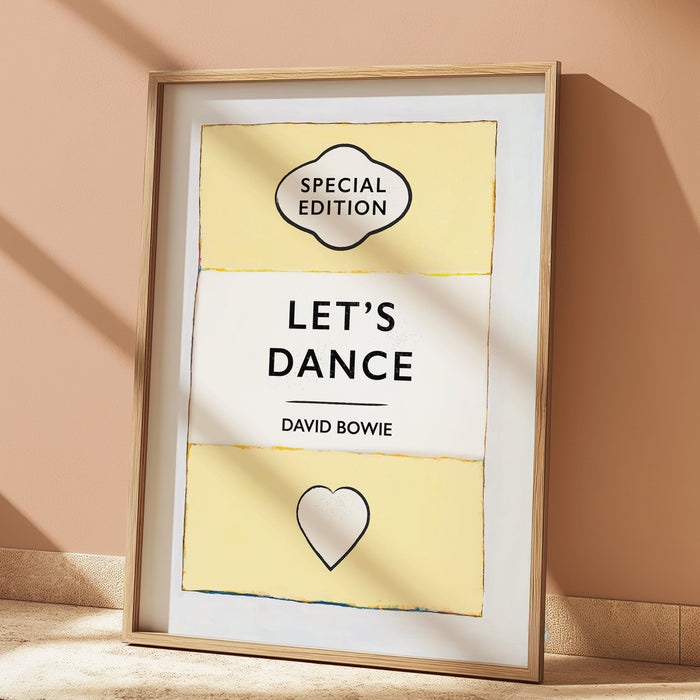 Personalised song print first dance song wall art with song title and artist in yellow.