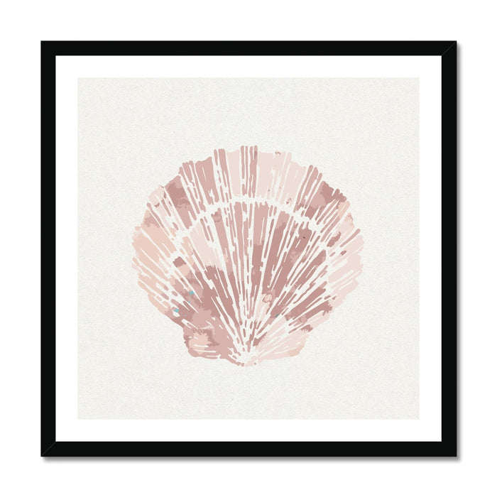 Pink scallop shell wall art print