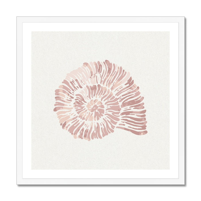 Pink Spiral Shell Art Print | Shell Wall Art - Unframed