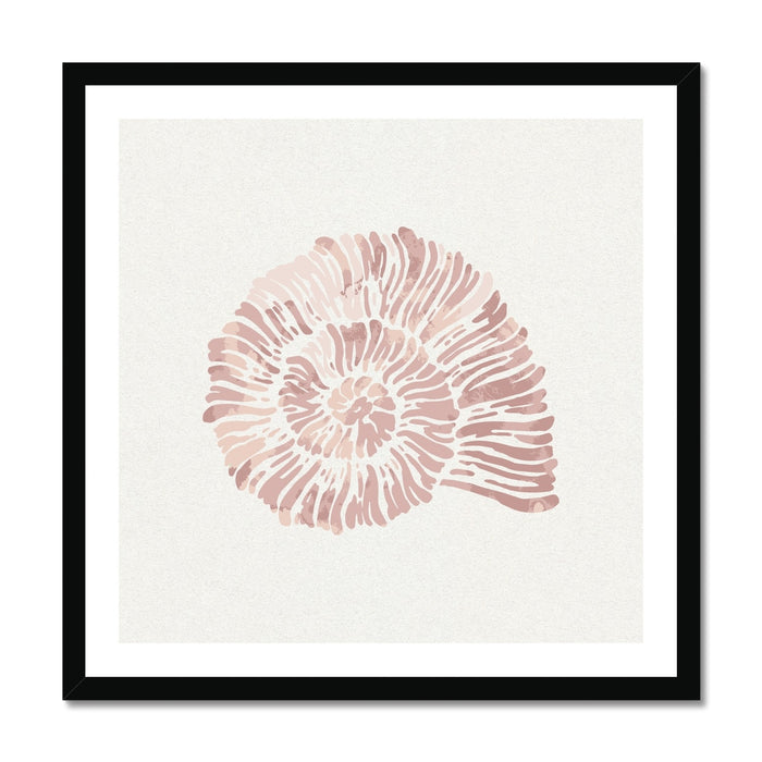 Pink Spiral Shell Art Print | Shell Wall Art - Unframed