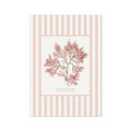 Artwork of pressed seaweed on a striped background