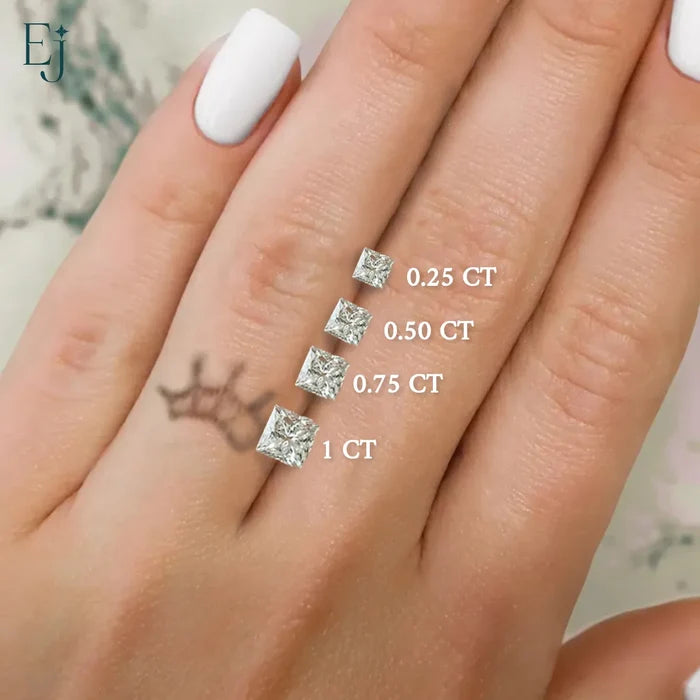 Princess Cut Hidden Halo Ring
