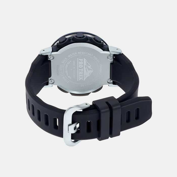 Protrek Men Quartz Grey Dial Digital Silicone Watch SL104