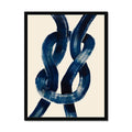 Framed abstract art print of a nautical knot in blue - coastal wall decor - framed wall art