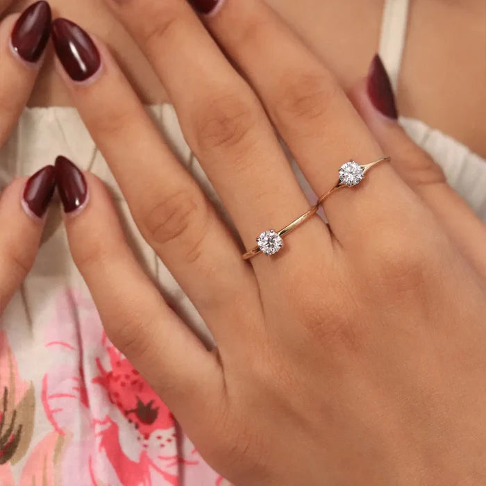 Round Diamond Split Shank Ring | Earthly Jewels | Model image