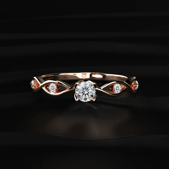 Round Twisted Shank Diamond Ring | Earthly Jewels