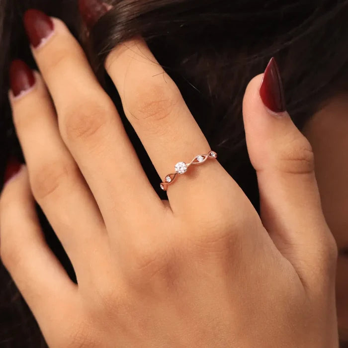 Round Twisted Shank Diamond Ring | Earthly Jewels | Model image