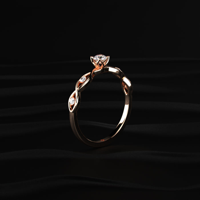 Round Twisted Shank Diamond Ring | Earthly Jewels