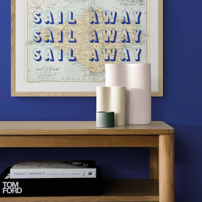 Sail Away (Isle of Wight Map) Vintage Map Art- Framed - Beach House Art
